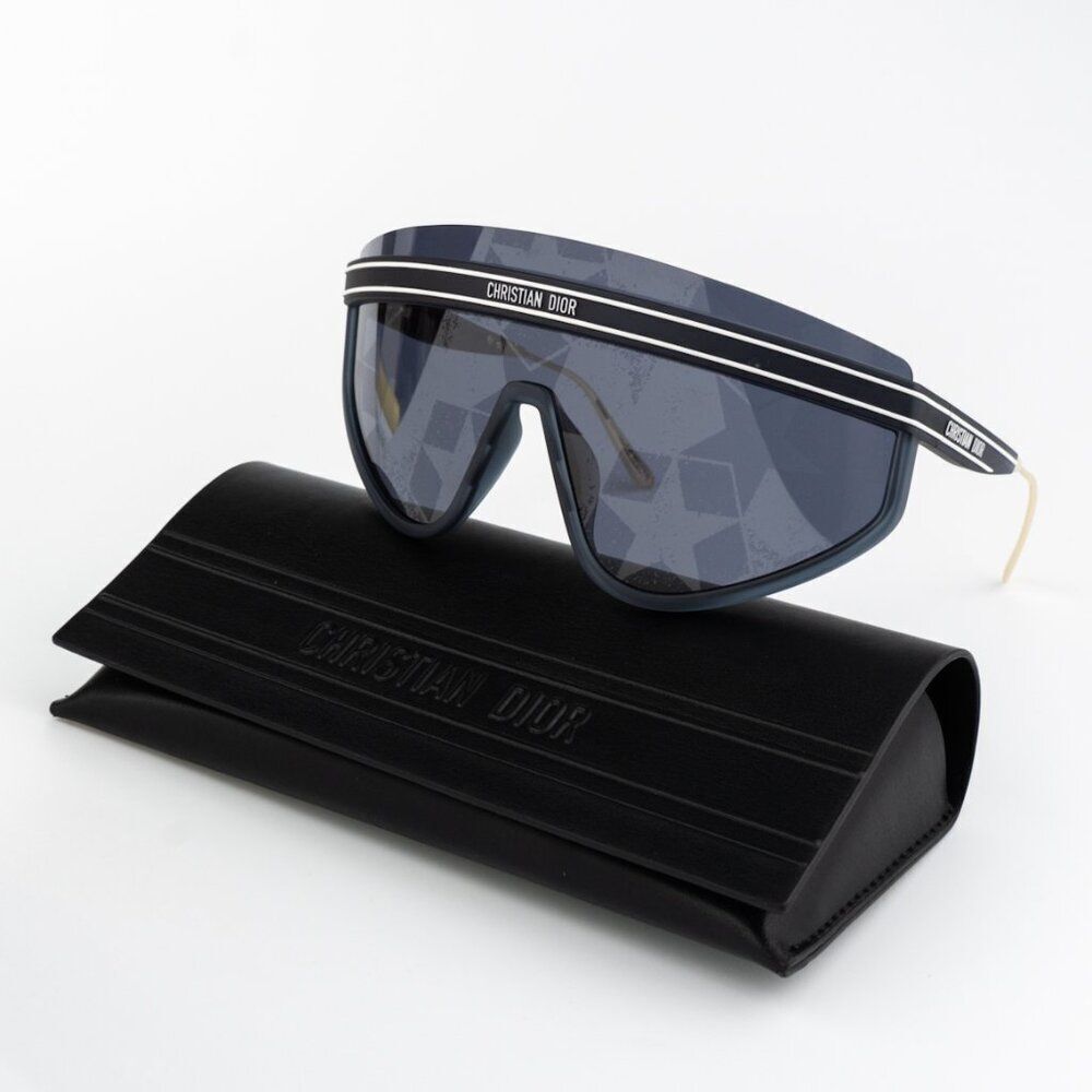 Dior Women Sunglasses Matte Blue Silver Mirrored DIORCLUB M2U 31B7 BRAND NEW